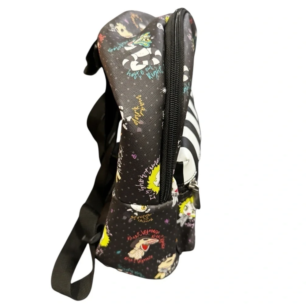 Loungefly Beetlejuice Black and White Backpack
